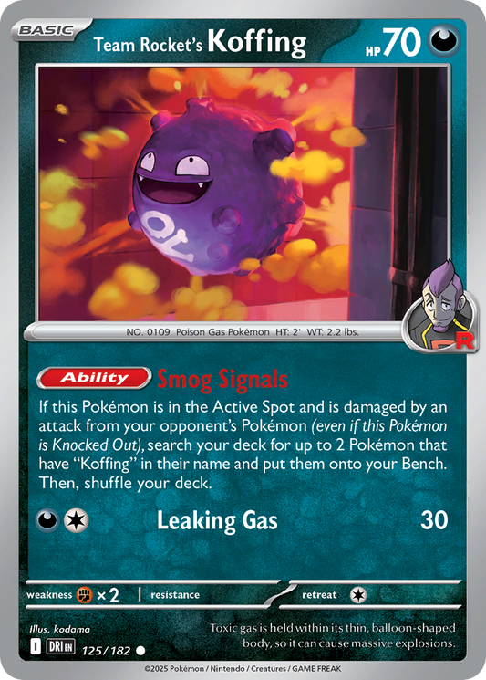 Team Rocket's Koffing 125/182 Destined Rivals