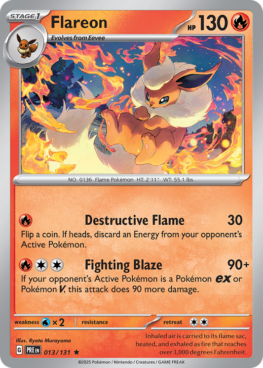 Flareon 013/131 Prismatic Evolutions Holo