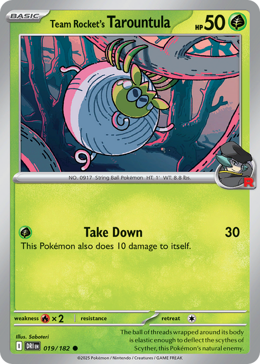Team Rocket's Tarountula 019/182 Destined Rivals