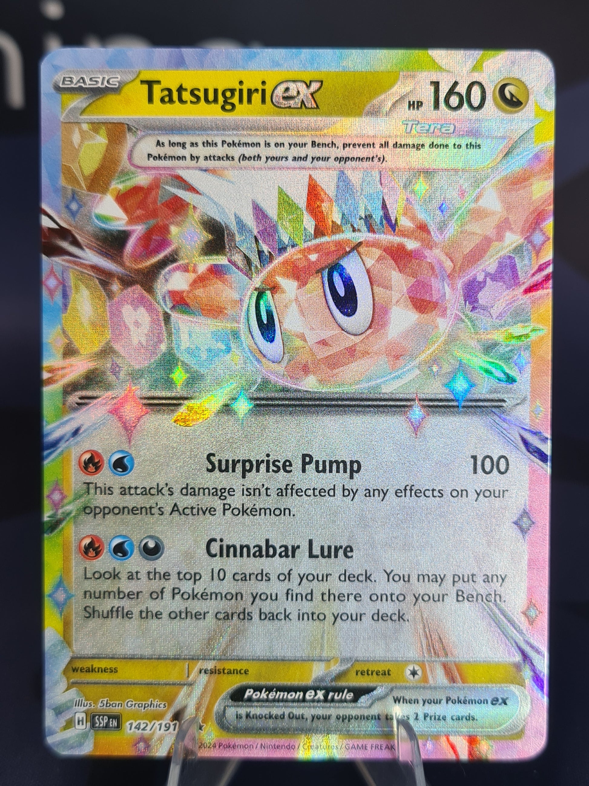 142 191 pokemon card Tatsugiri ex 142/191 Surging Sparks Double Rare – Red Panda Gaming