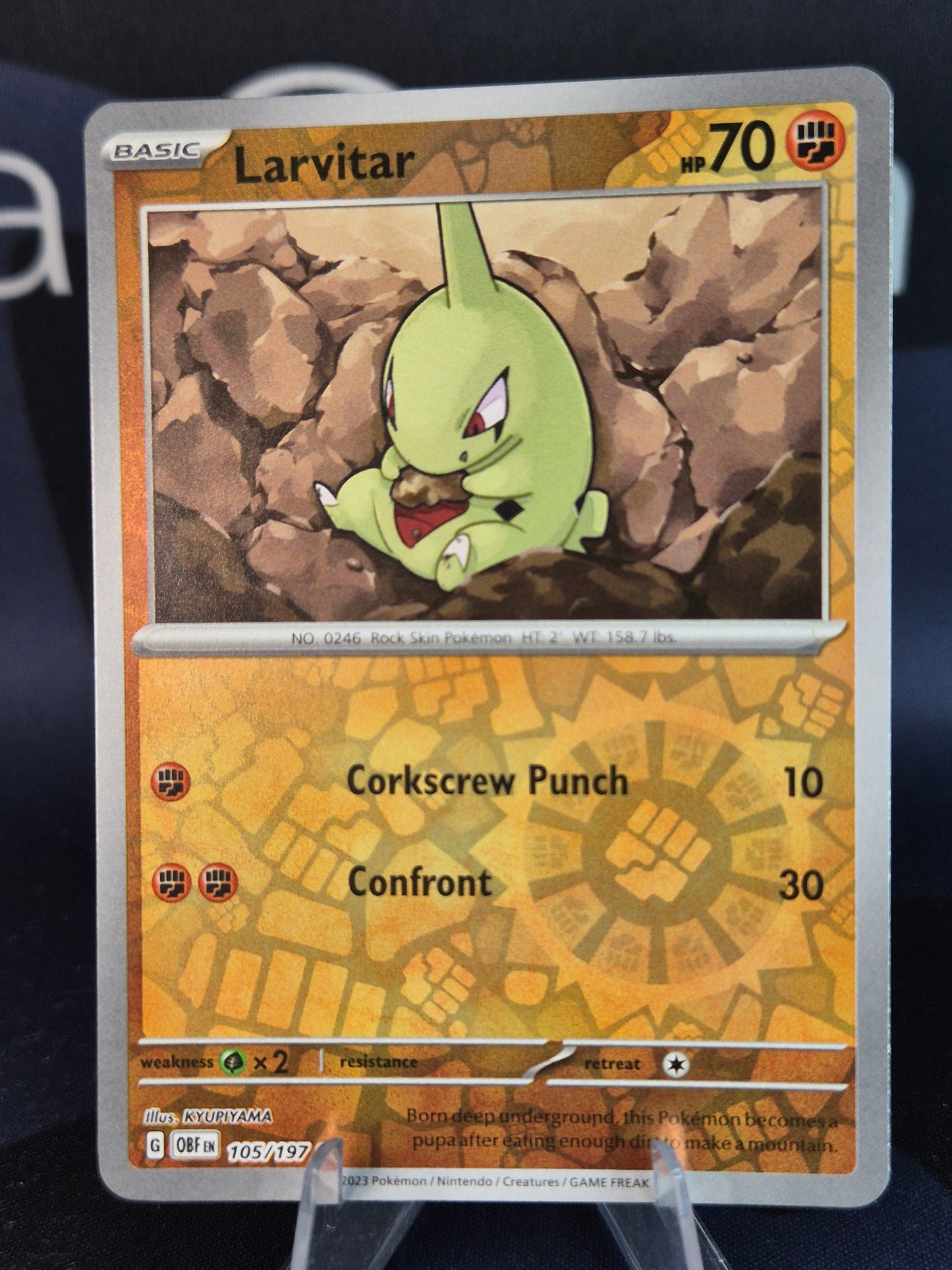 Larvitar 105/197 Obsidian Flames RH
