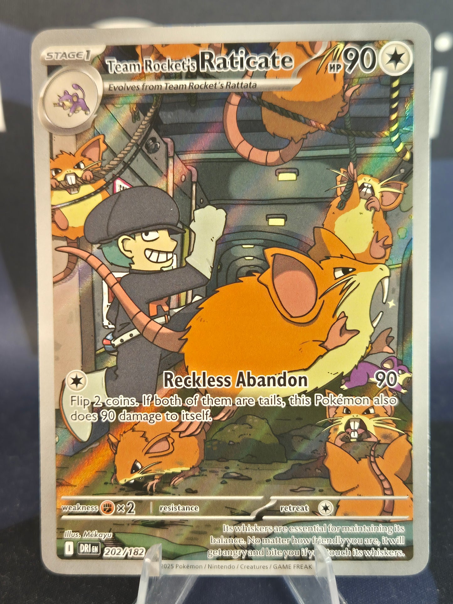 Team Rocket's Raticate 202/182 Destined Rivals Illustration Rare