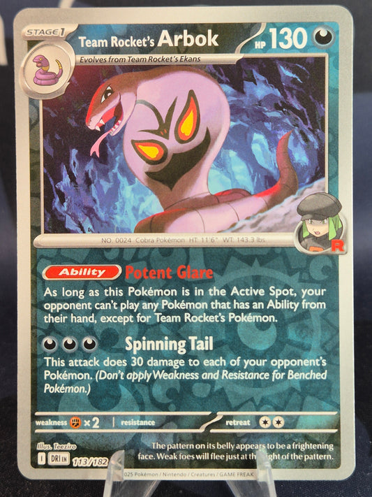 Team Rocket's Arbok 113/182 Destined Rivals Reverse Holo