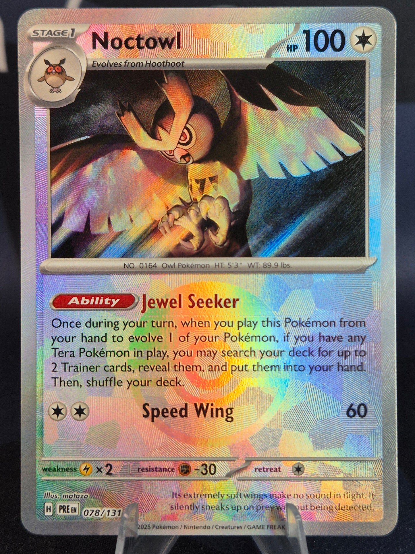 Noctowl 078/131 Prismatic Evolutions Reverse Holo Pokeball