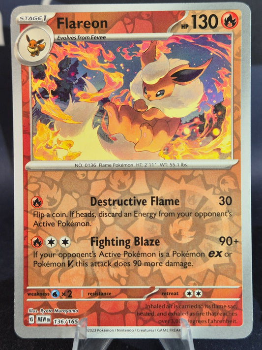 Flareon 136/165 151 Reverse Holo