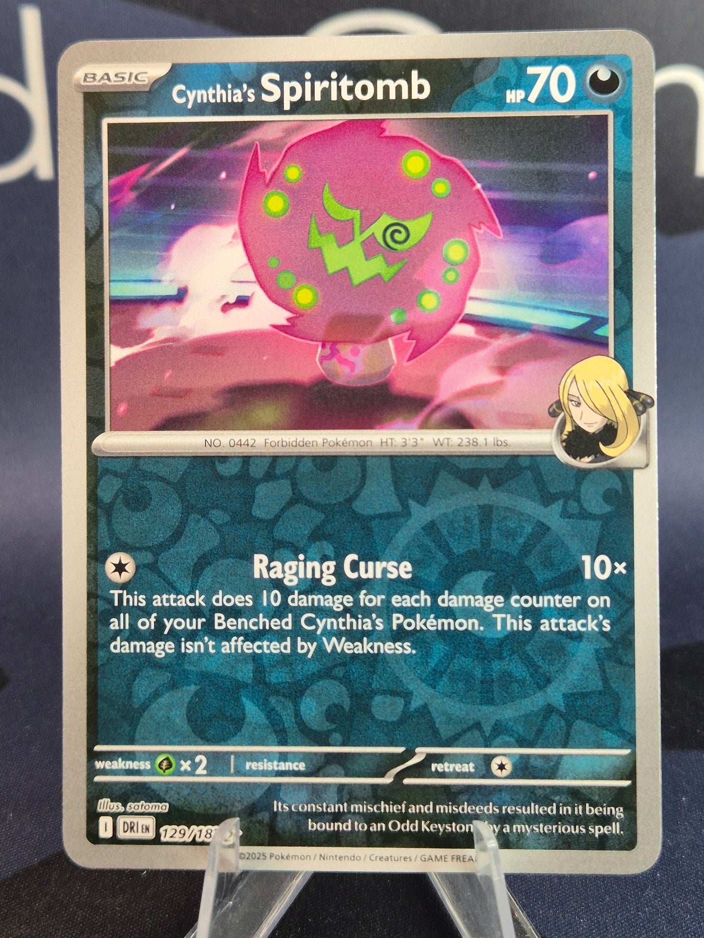Cynthia's Spiritomb 129/182 Destined Rivals Reverse Holo