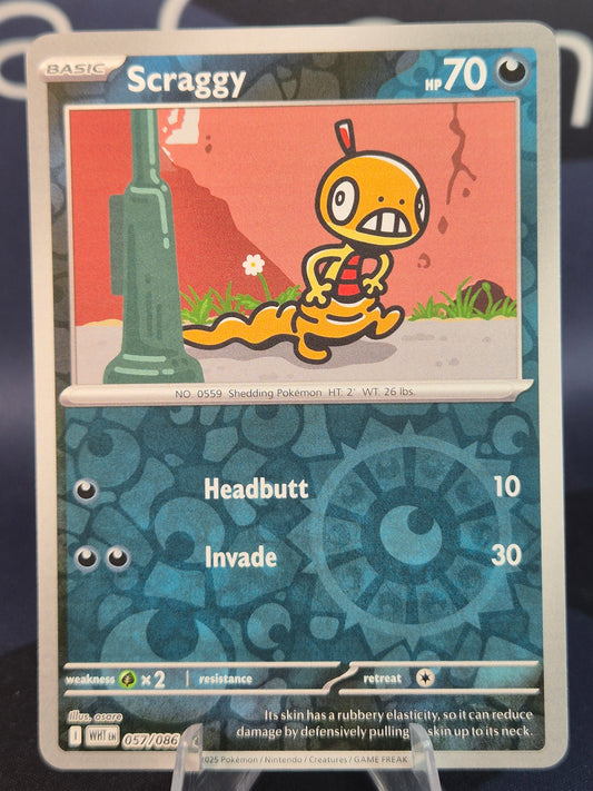 Scraggy 057/086 White Flare Reverse Holo