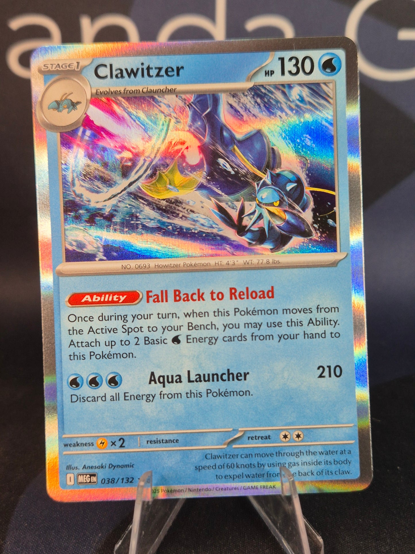 Clawitzer 038/132 Mega Evolution Holo Rare