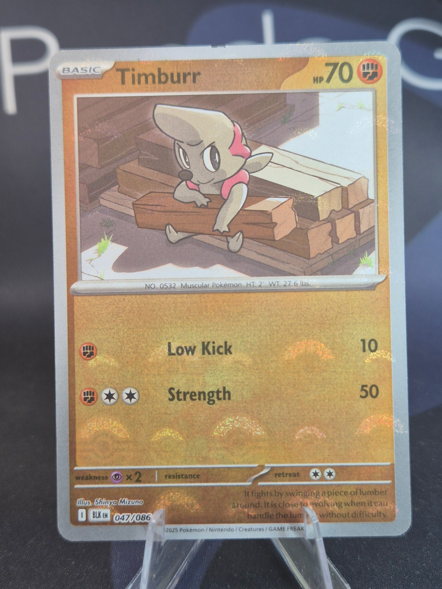 Timburr 047/086 Black Bolt Pokeball Reverse Holo