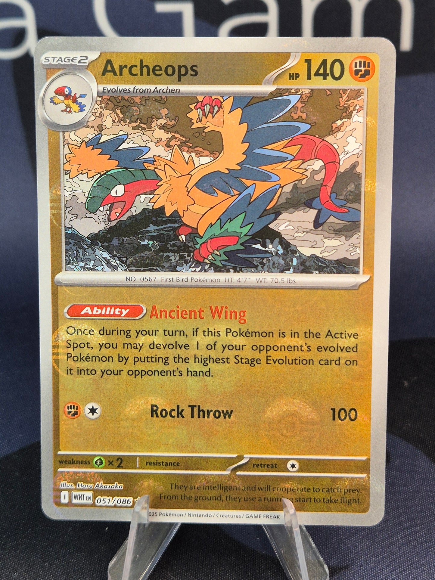 Archeops 051/086 White Flare Pokeball Reverse Holo