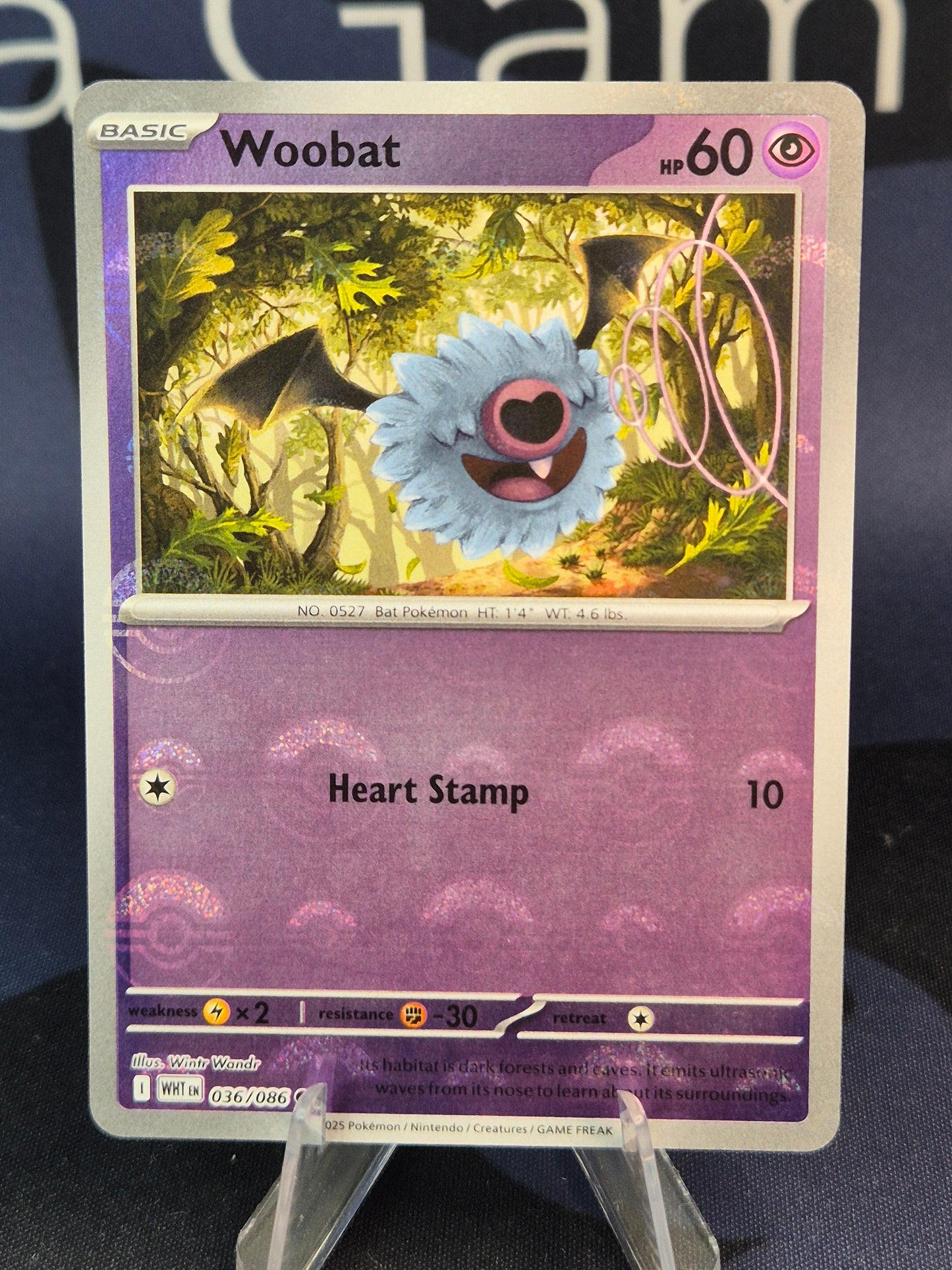 Woobat 036/086 White Flare Pokeball Reverse Holo