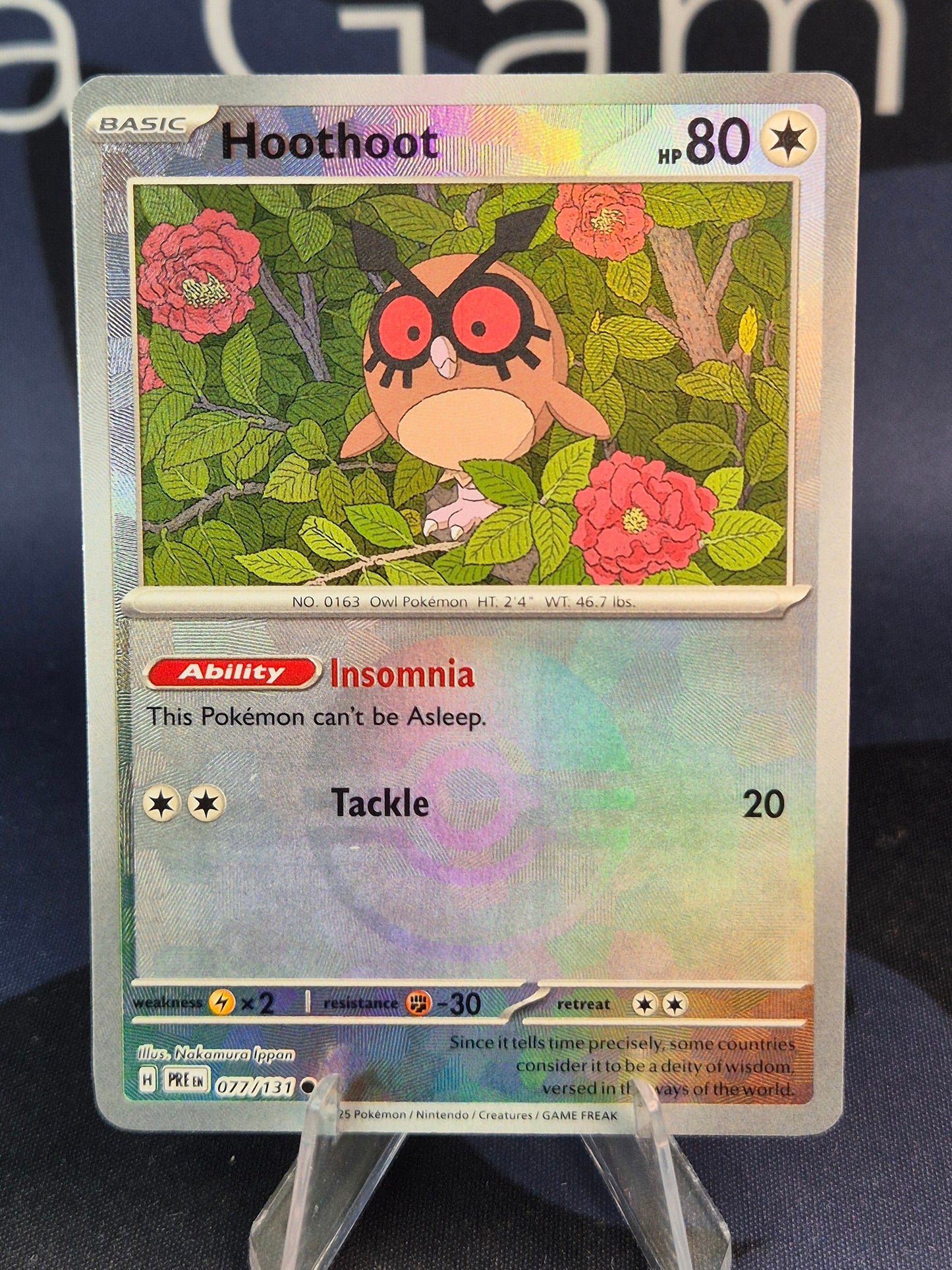 Hoothoot 077/131 Prismatic Evolutions Pokeball Reverse Holo