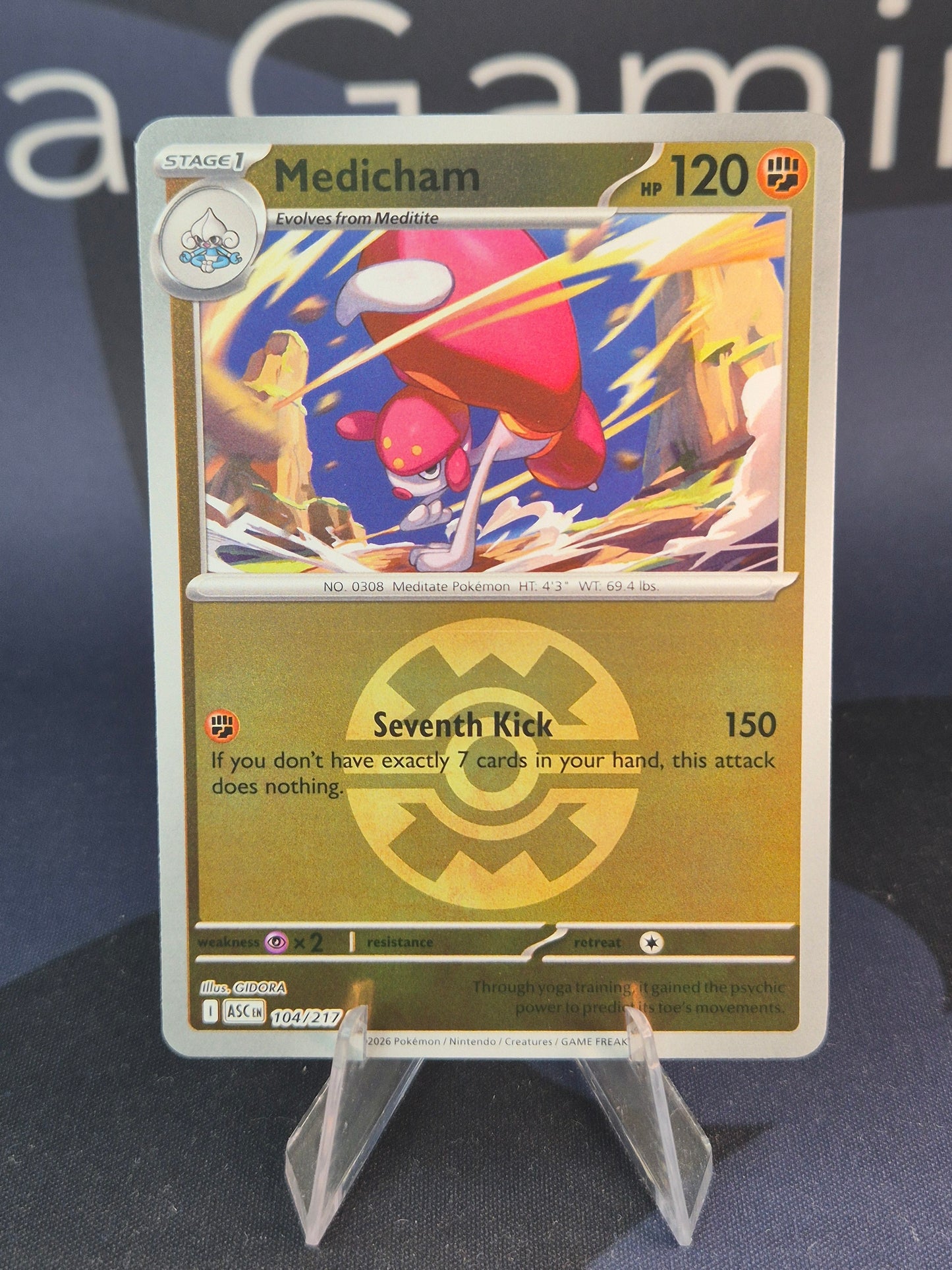 Medicham 104/217 Ascended Heroes Reverse Holo Quick Ball