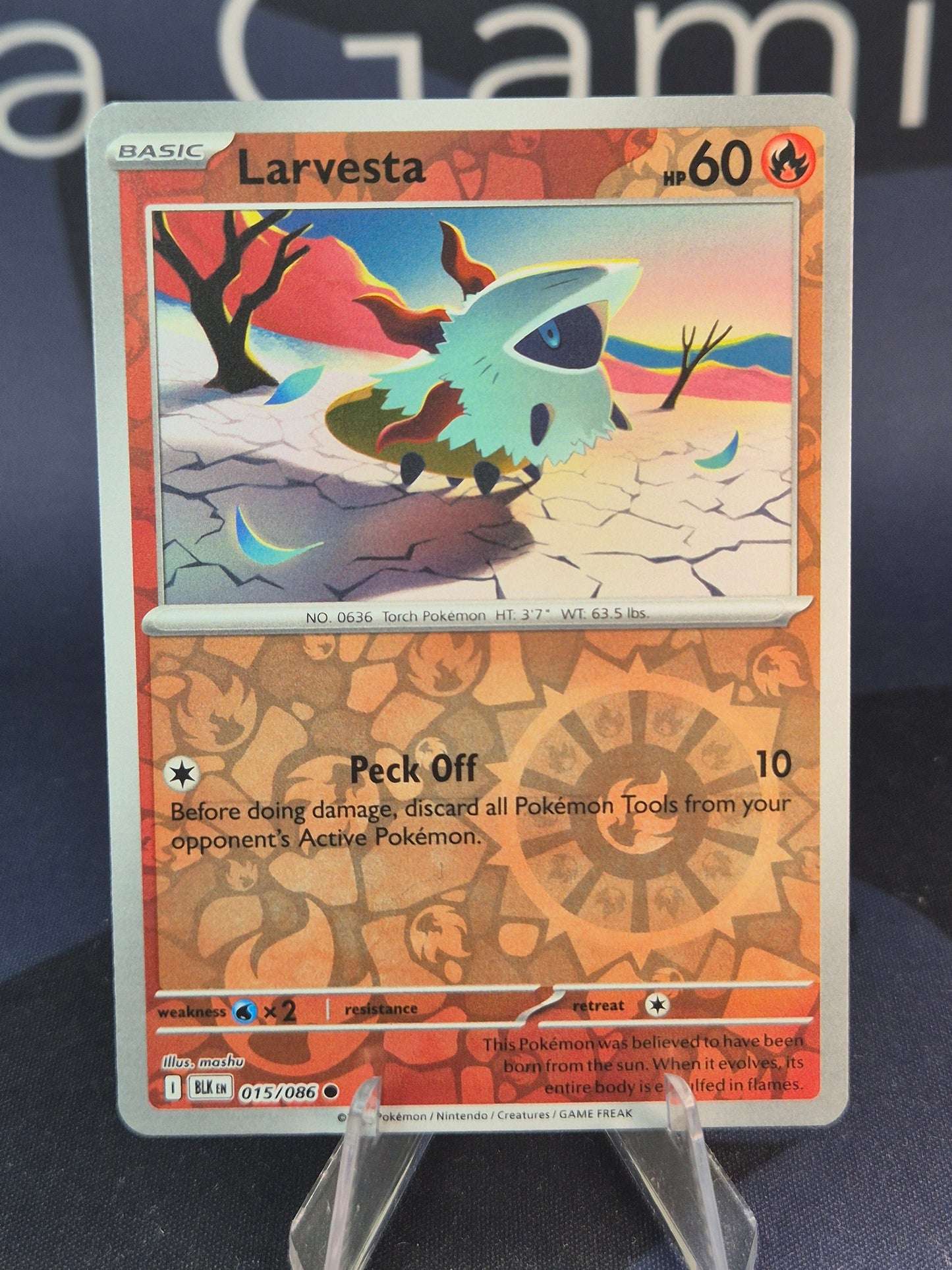Larvesta 015/086 Black Bolt Reverse Holo