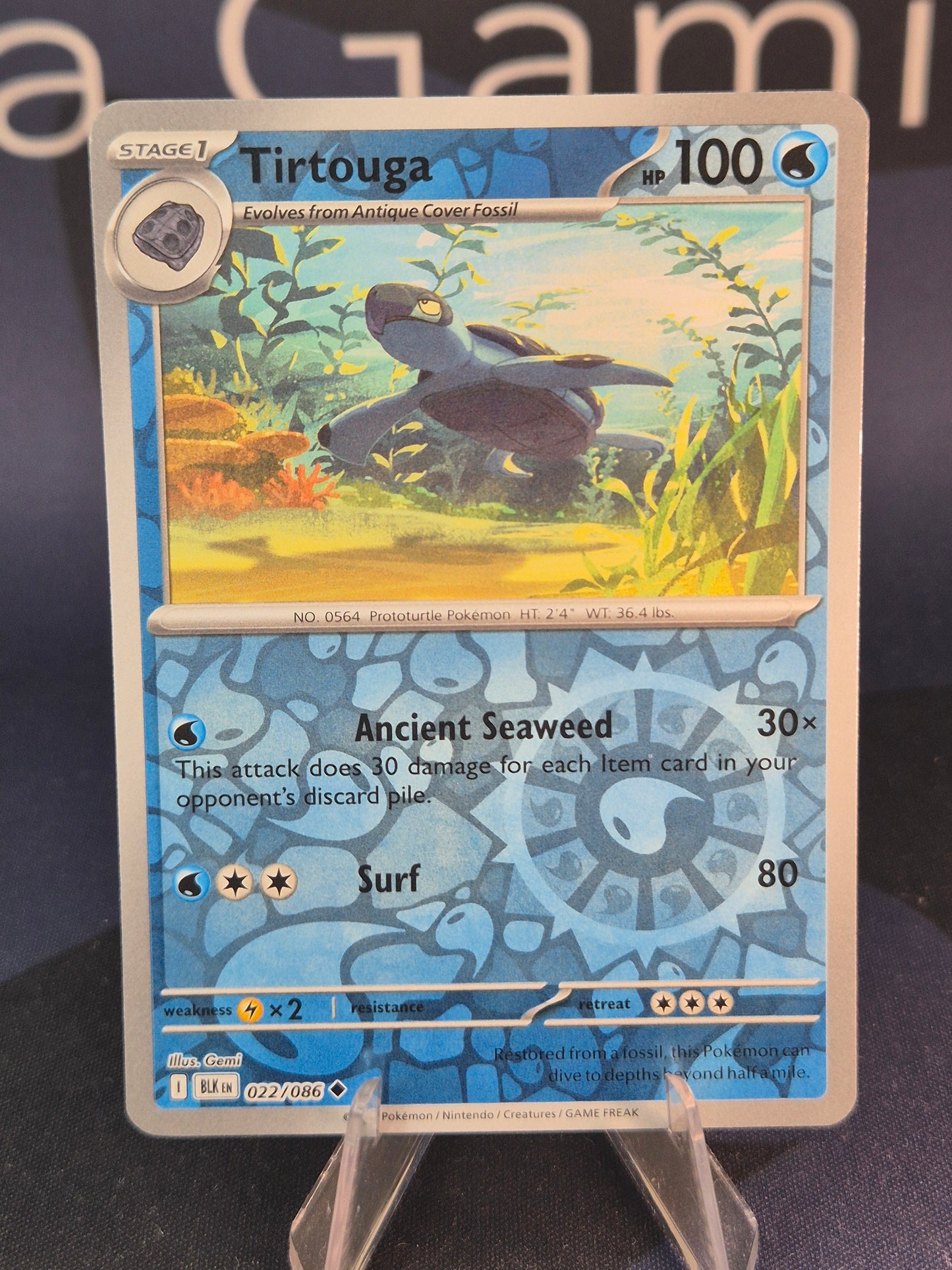 Tirtouga 022/086 Black Bolt Reverse Holo