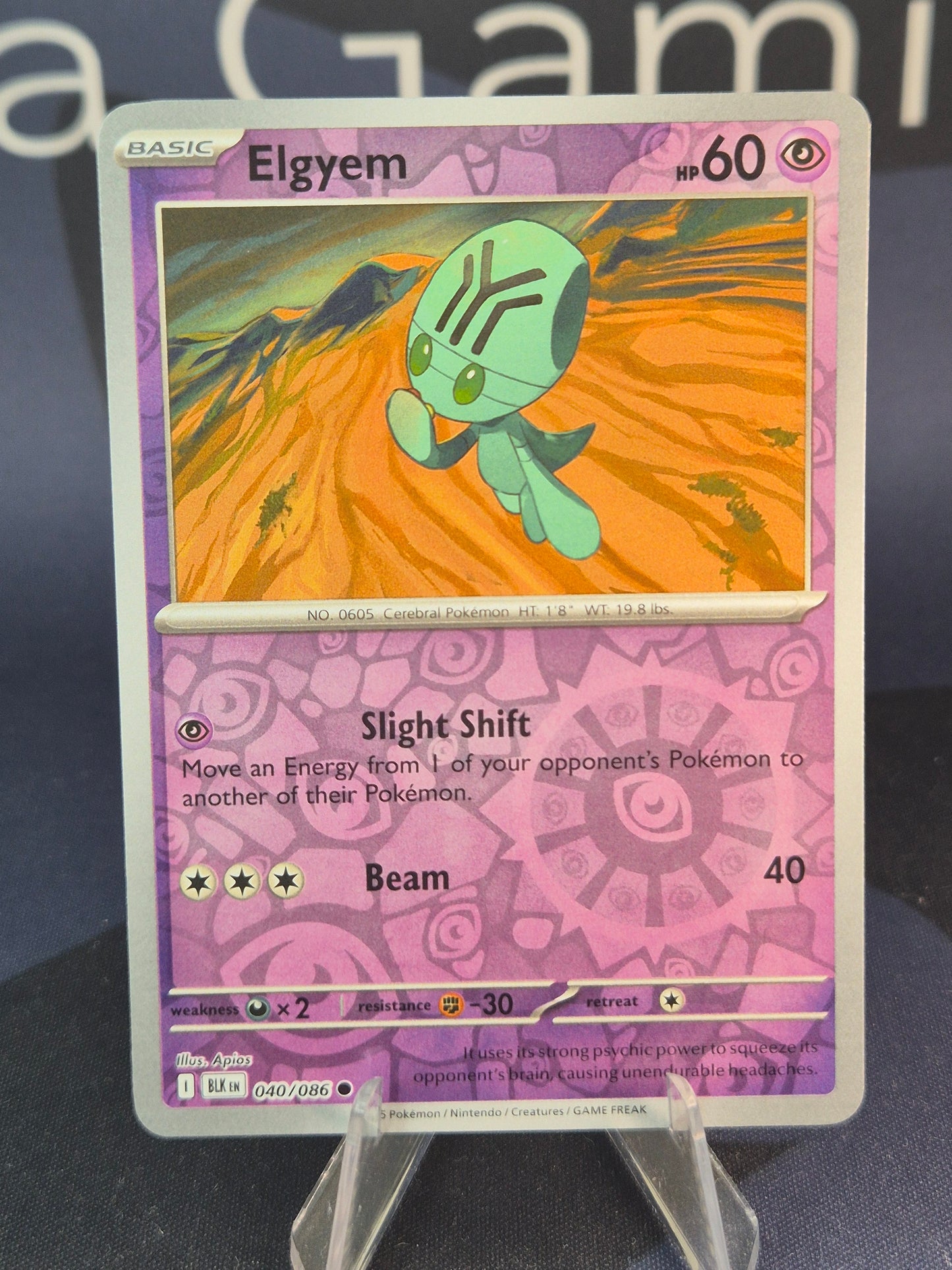 Elgyem 040/086 Black Bolt Reverse Holo