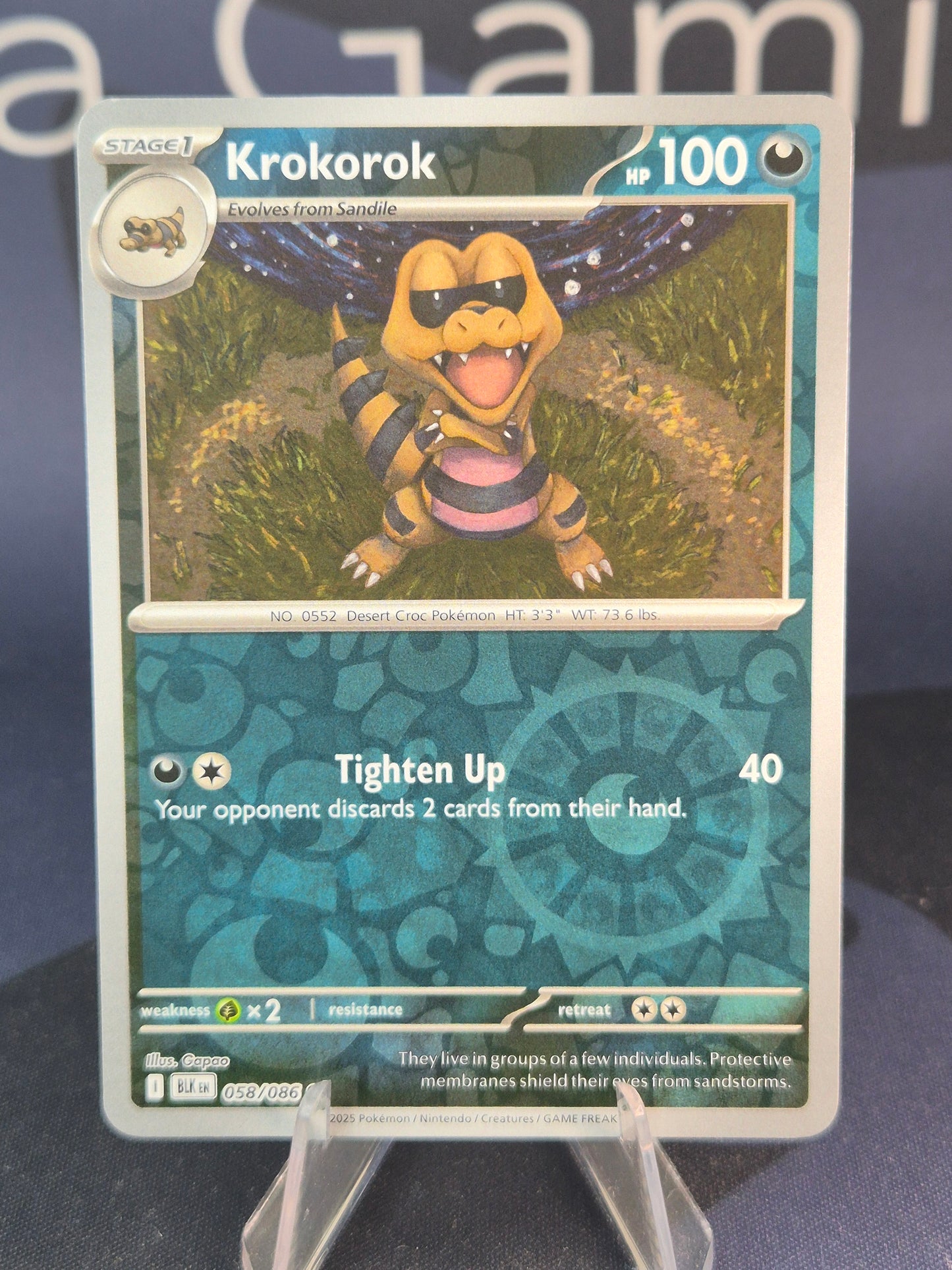 Krokorok 058/086 Black Bolt Reverse Holo