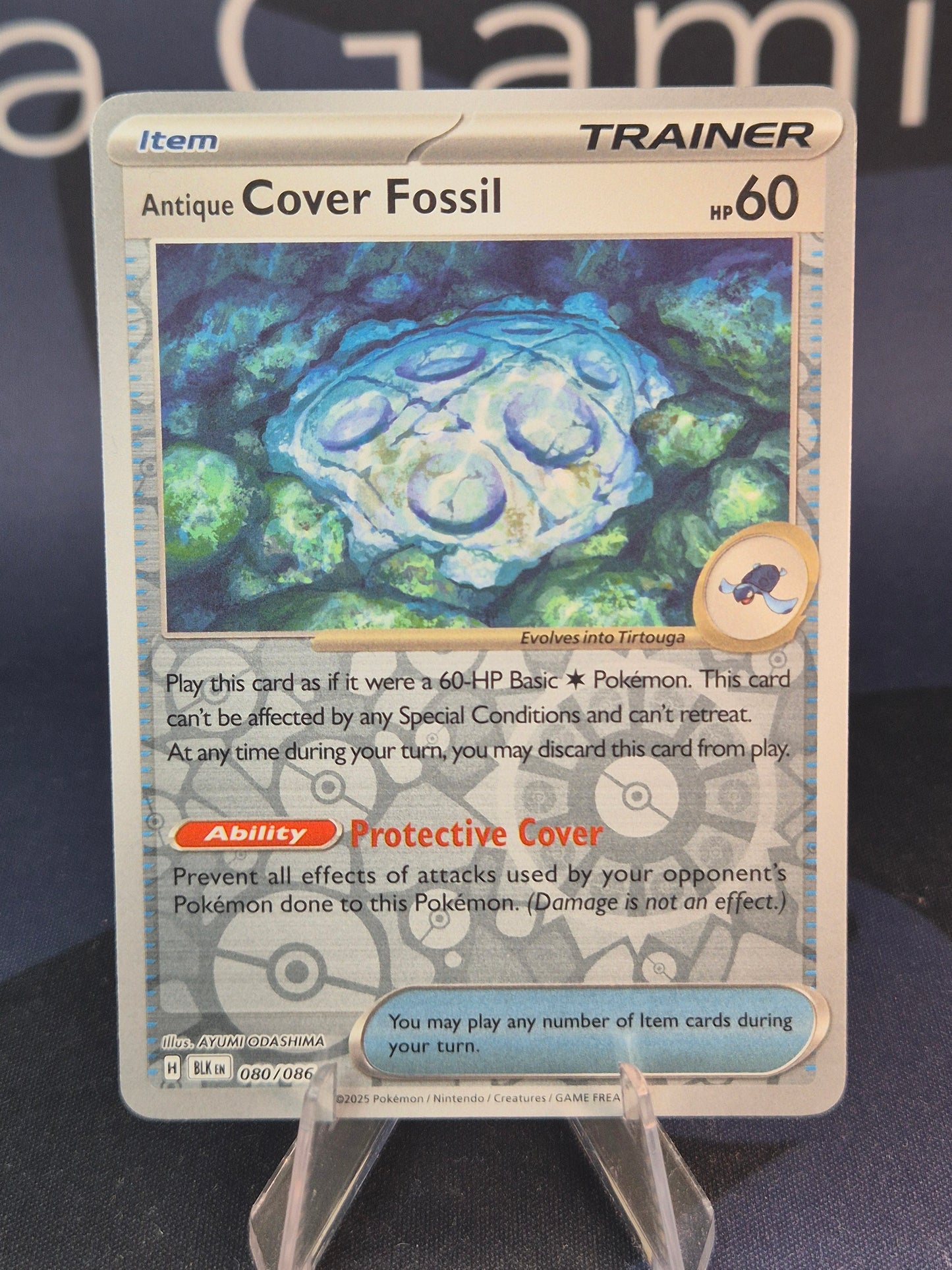 Antique Cover Fossil 080/086 Black Bolt Reverse Holo