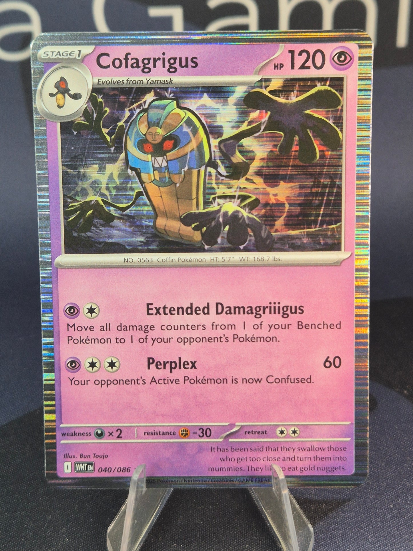 Cofagrigus 040/086 White Flare Holo