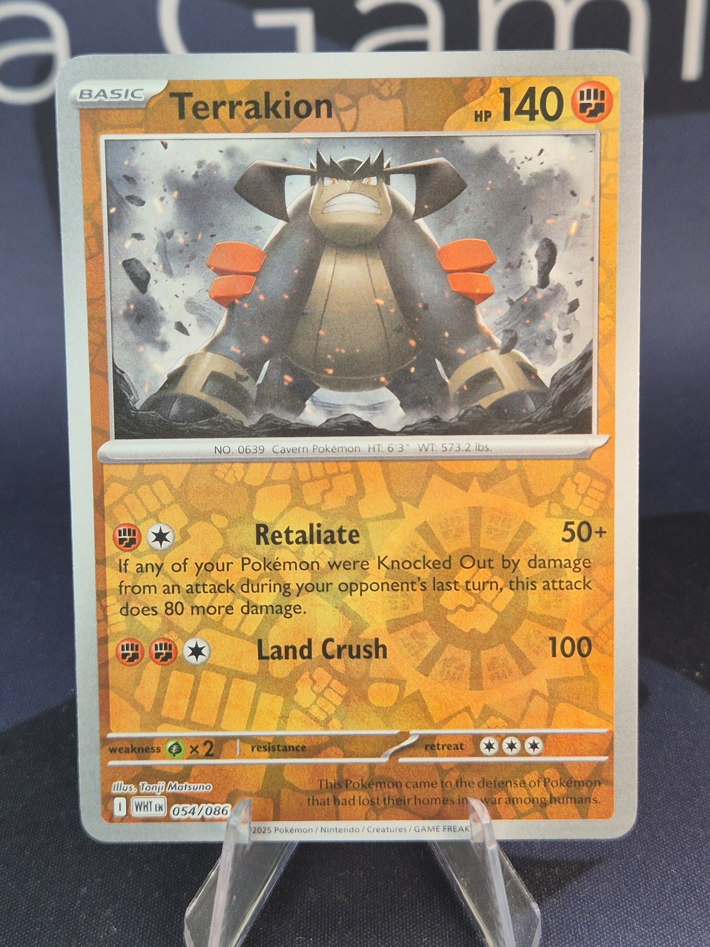 Terrakion 054/086 White Flare Reverse Holo