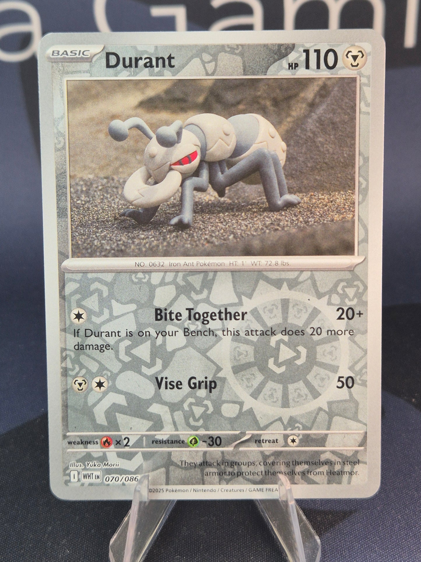 Durant 070/086 White Flare Reverse Holo