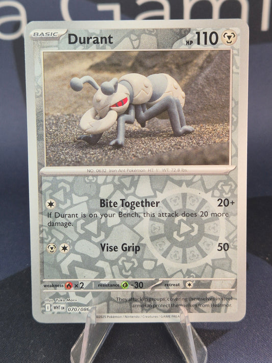 Durant 070/086 White Flare Reverse Holo