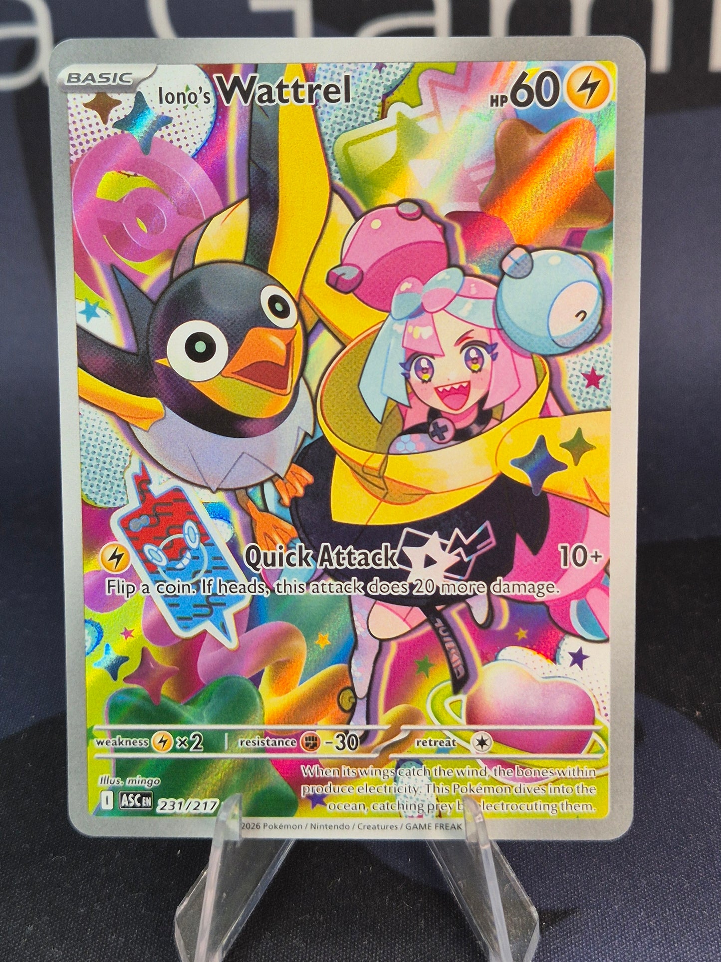 Iono's Wattrel 231/217 Ascended Heroes Illustration Rare