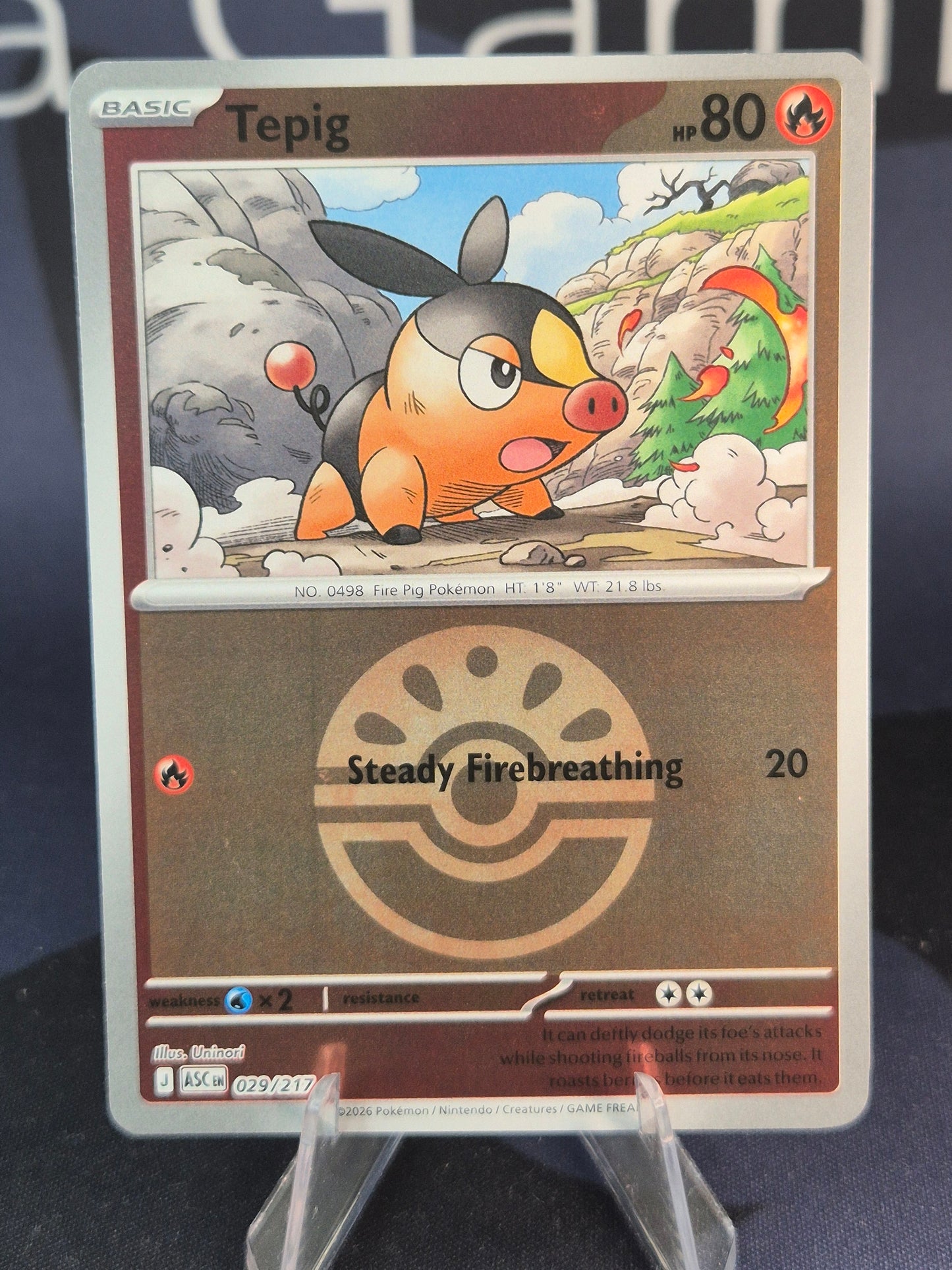 Tepig 029/217 Ascended Heroes Reverse Holo Friend Ball