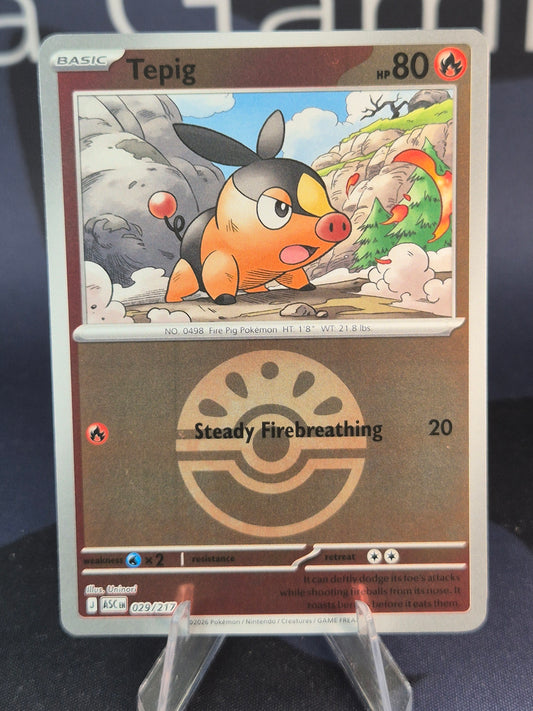 Tepig 029/217 Ascended Heroes Reverse Holo Friend Ball