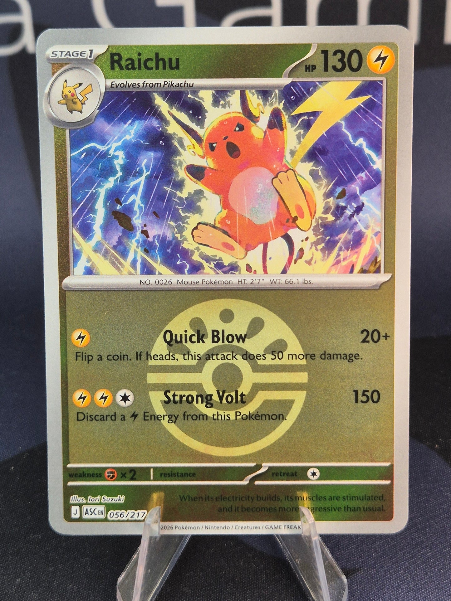 Raichu 056/217 Ascended Heroes Reverse Holo Friend Ball