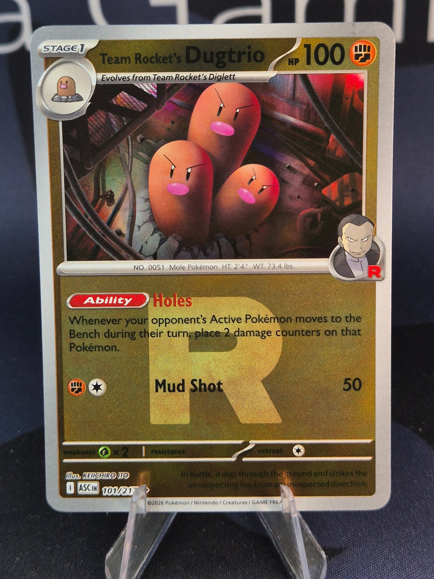 Team Rocket's Dugtrio 101/217 Ascended Heroes Reverse Holo Rocket R