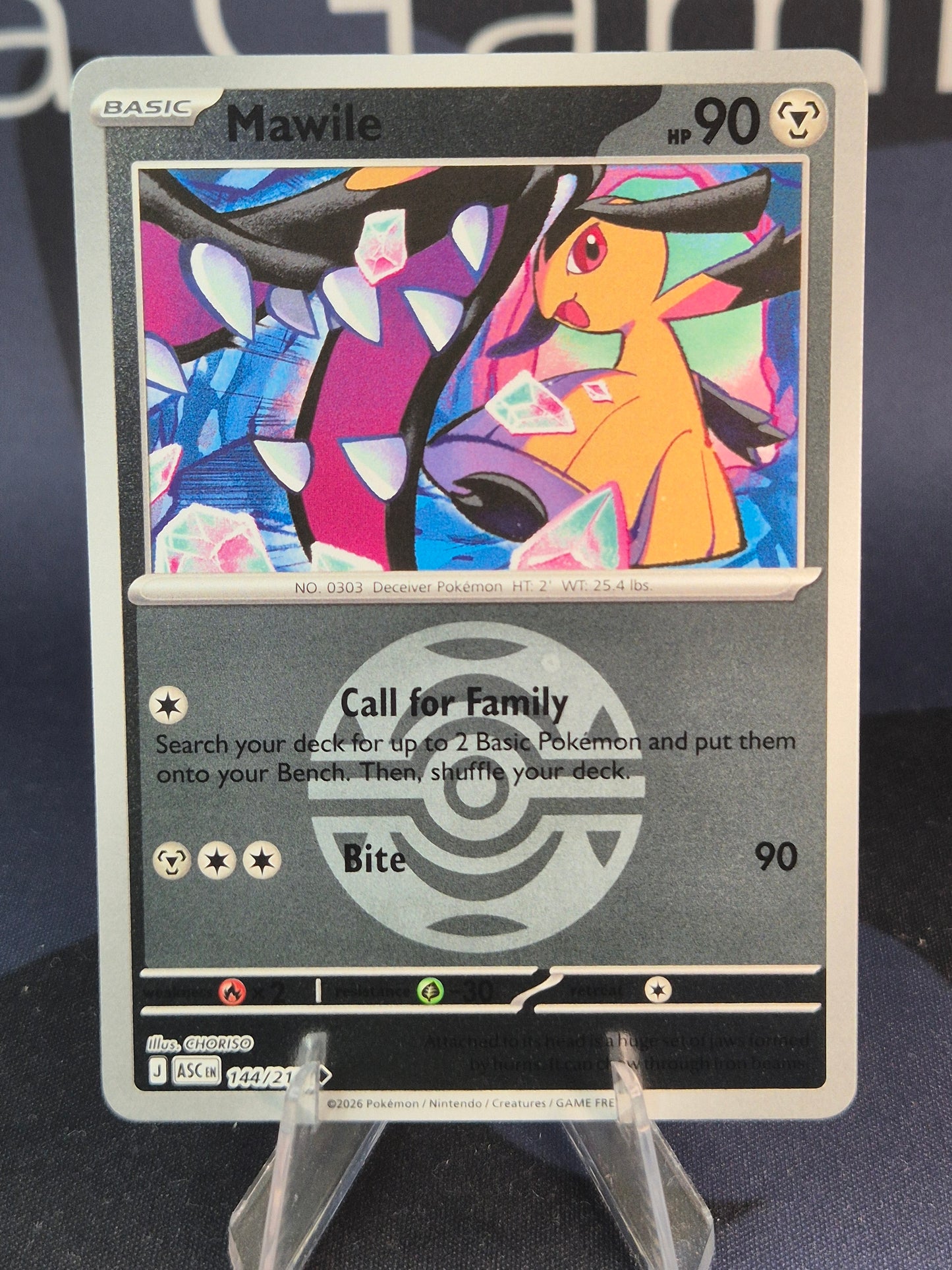 Mawile 144/217 Ascended Heroes Reverse Holo Dusk Ball