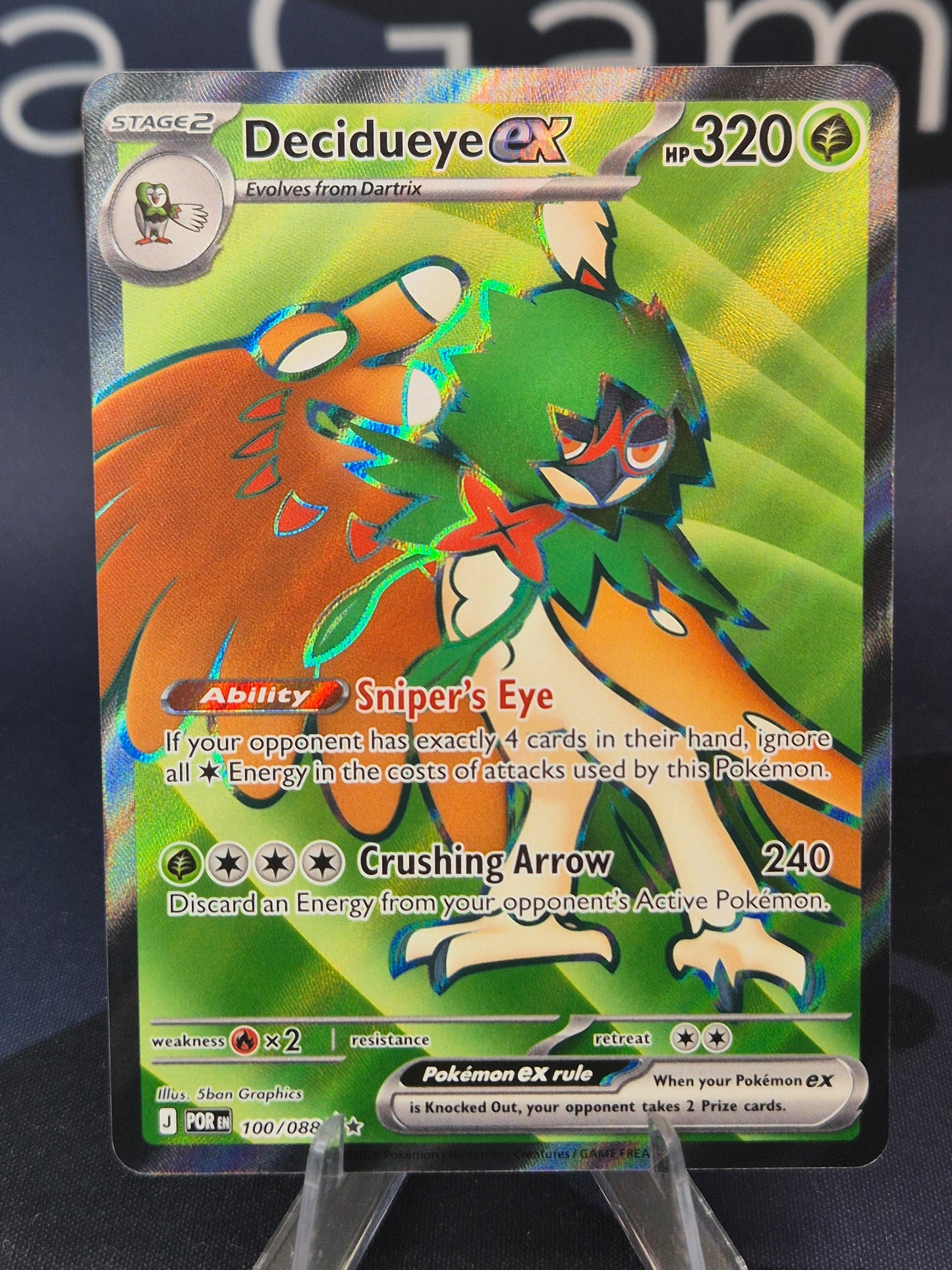Decidueye ex 100/088 Perfect Order Ultra Rare