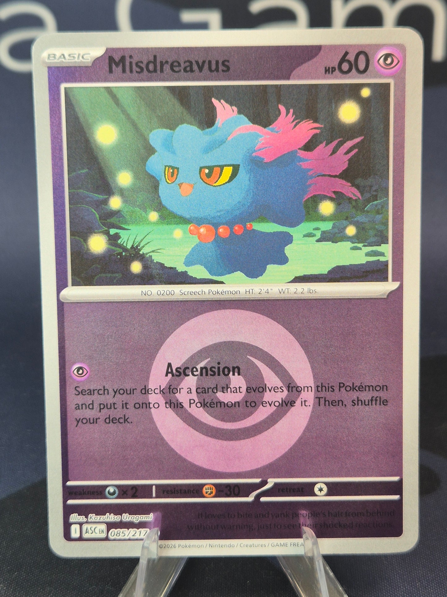 Misdreavus 085/217 Ascended Heroes Reverse Holo