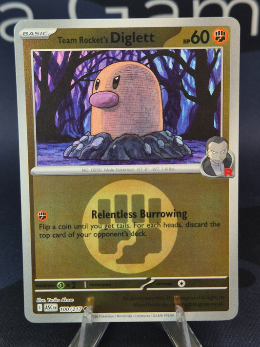 Team Rocket's Diglett 100/217 Ascended Heroes Reverse Holo