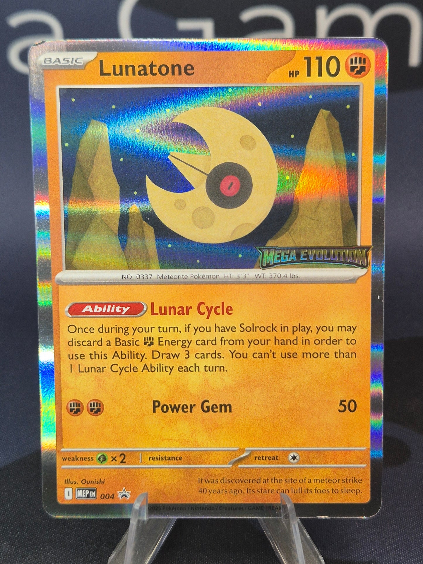 Lunatone MEP004 Black Star Promo Mega Evolution Stamp