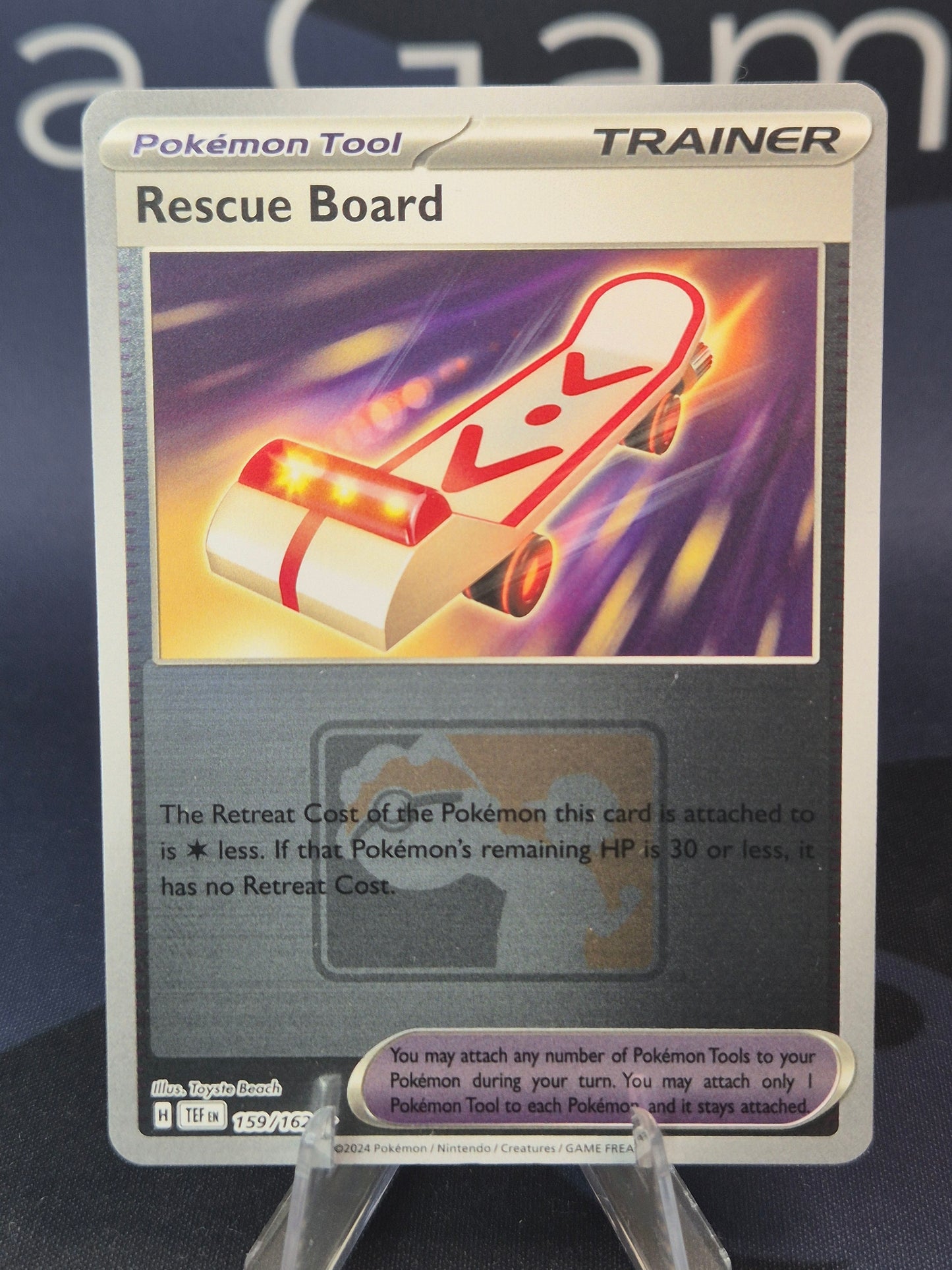 Rescue Board Reverse Holo Play! Pokemon Stamp