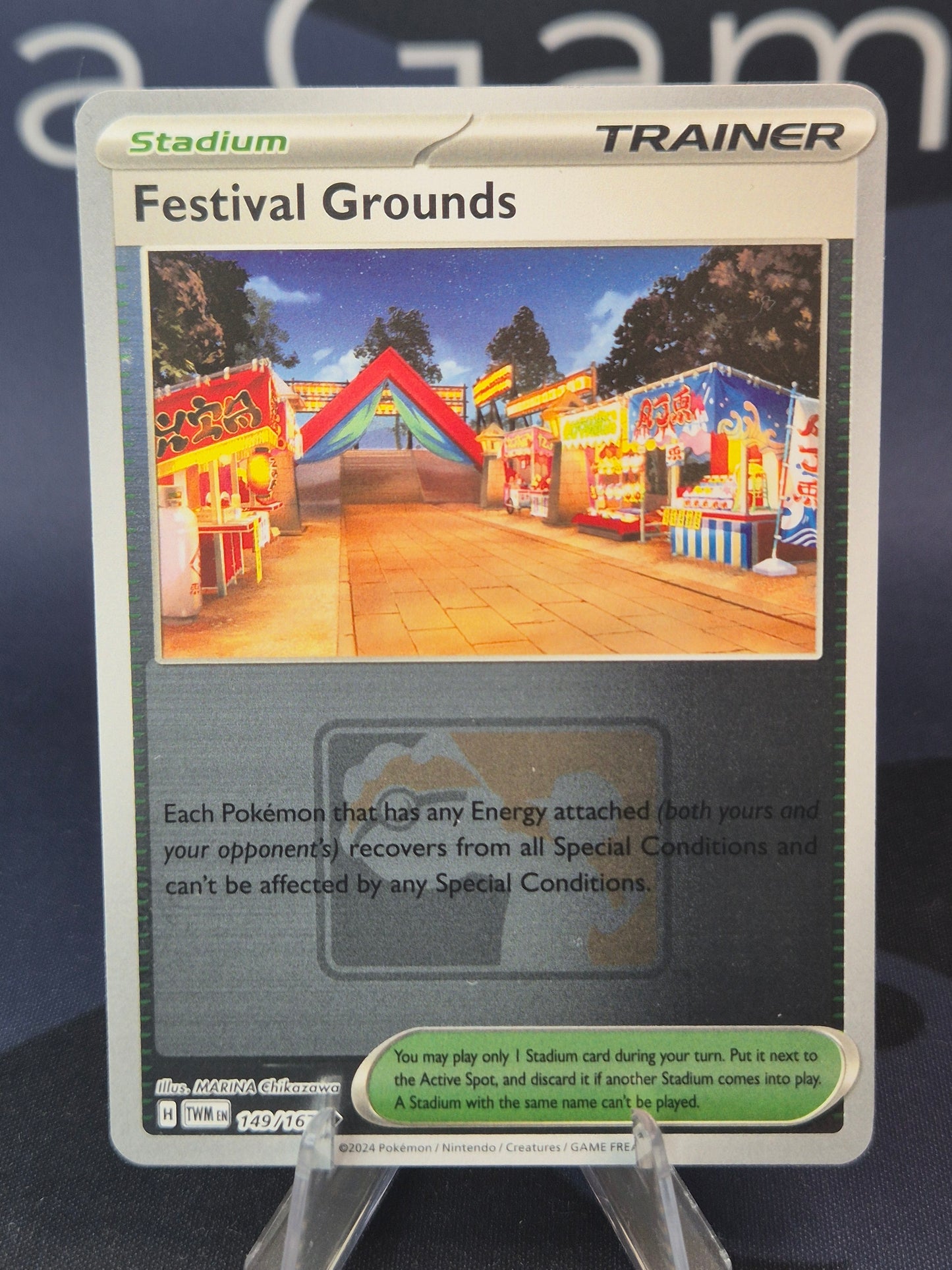 Festival Grounds Reverse Holo Play! Pokemon Stamp