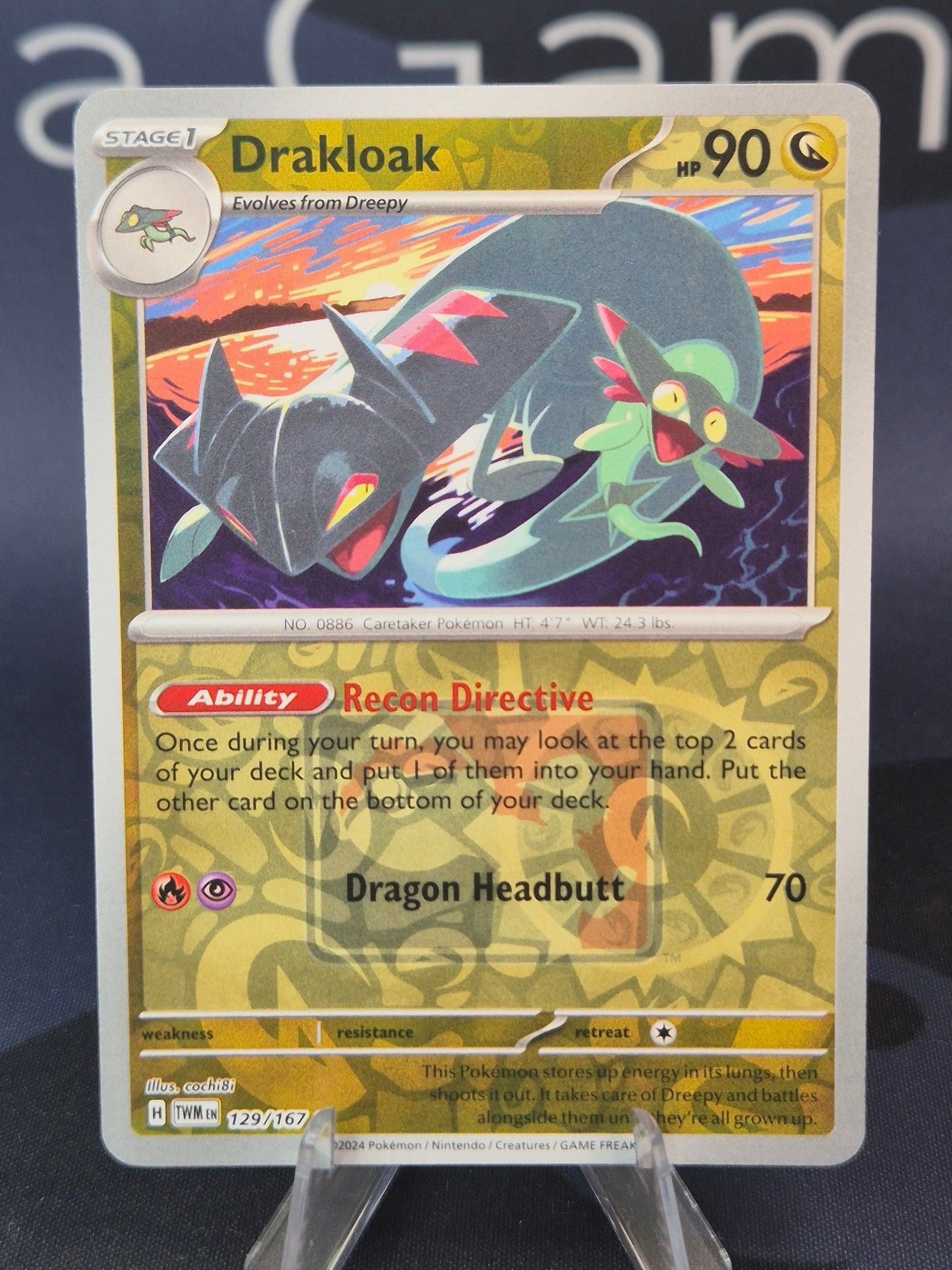 Drakloak Reverse Holo Play! Pokemon Stamp