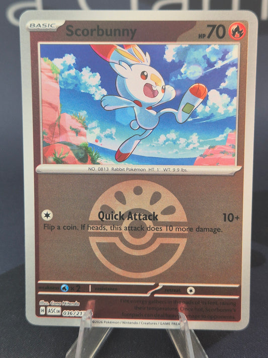 Scorbunny 036/217 Ascended Heroes Reverse Holo Friend Ball