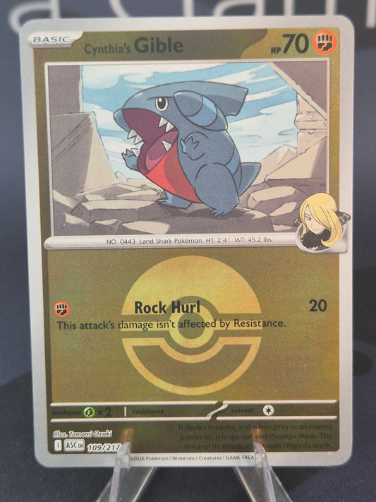 Cynthia's Gible 109/217 Ascended Heroes Reverse Holo Pokeball