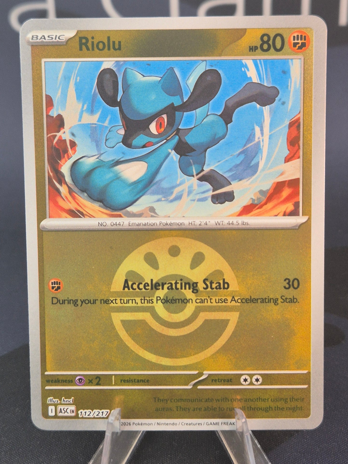 Riolu 112/217 Ascended Heroes Reverse Holo Friend Ball
