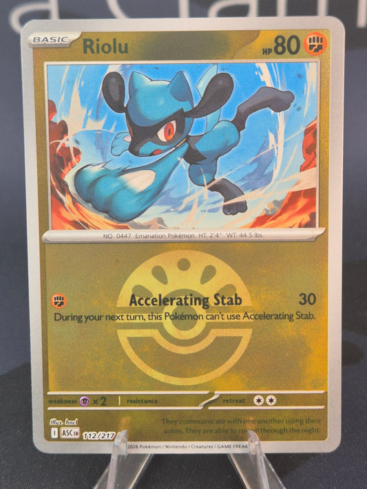 Riolu 112/217 Ascended Heroes Reverse Holo Friend Ball