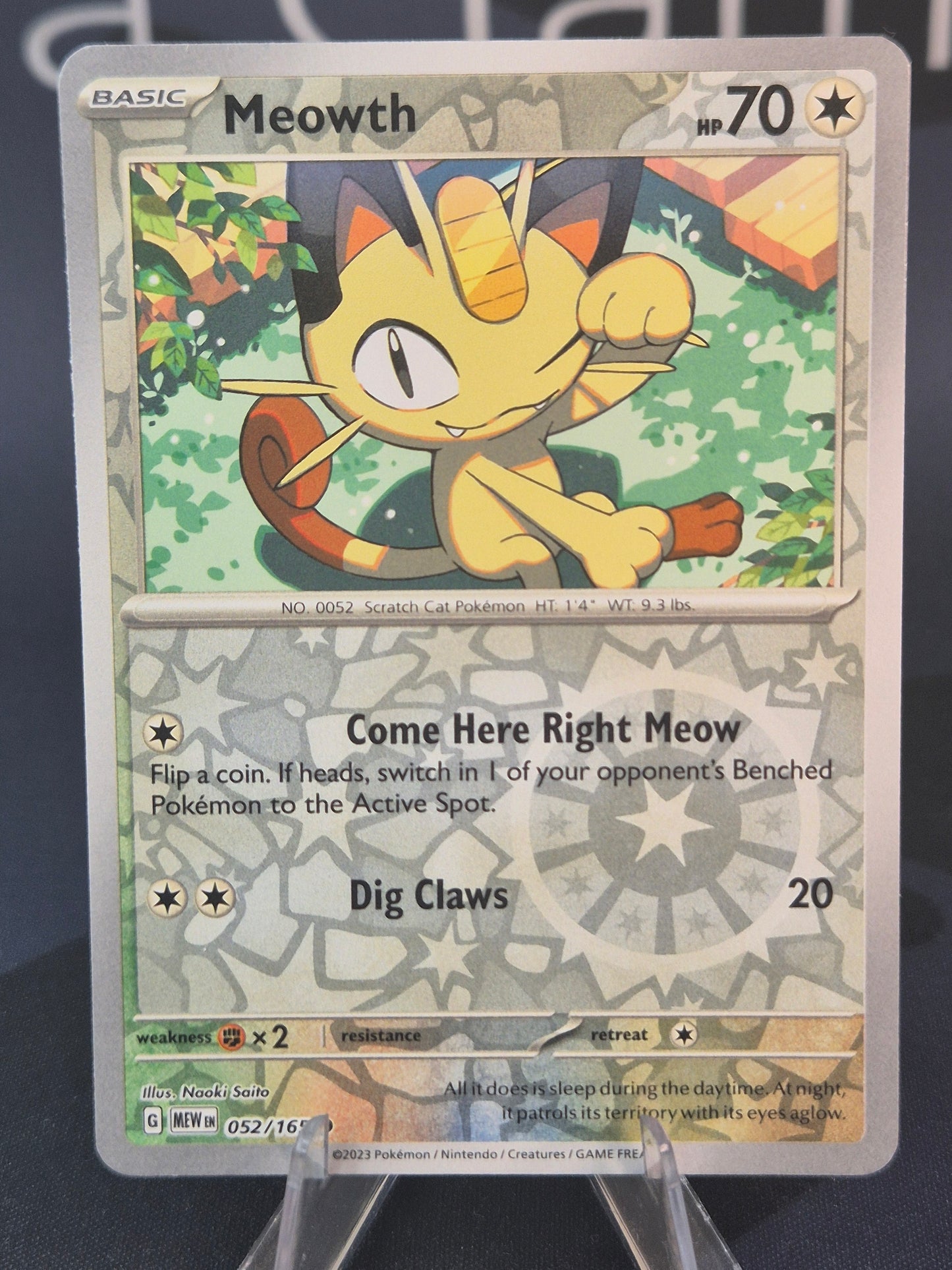 Meowth 052/165 151 Reverse Holo