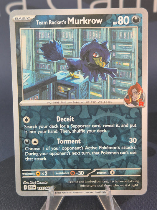 Team Rocket's Murkrow 127/182 Destined Rivals Reverse Holo