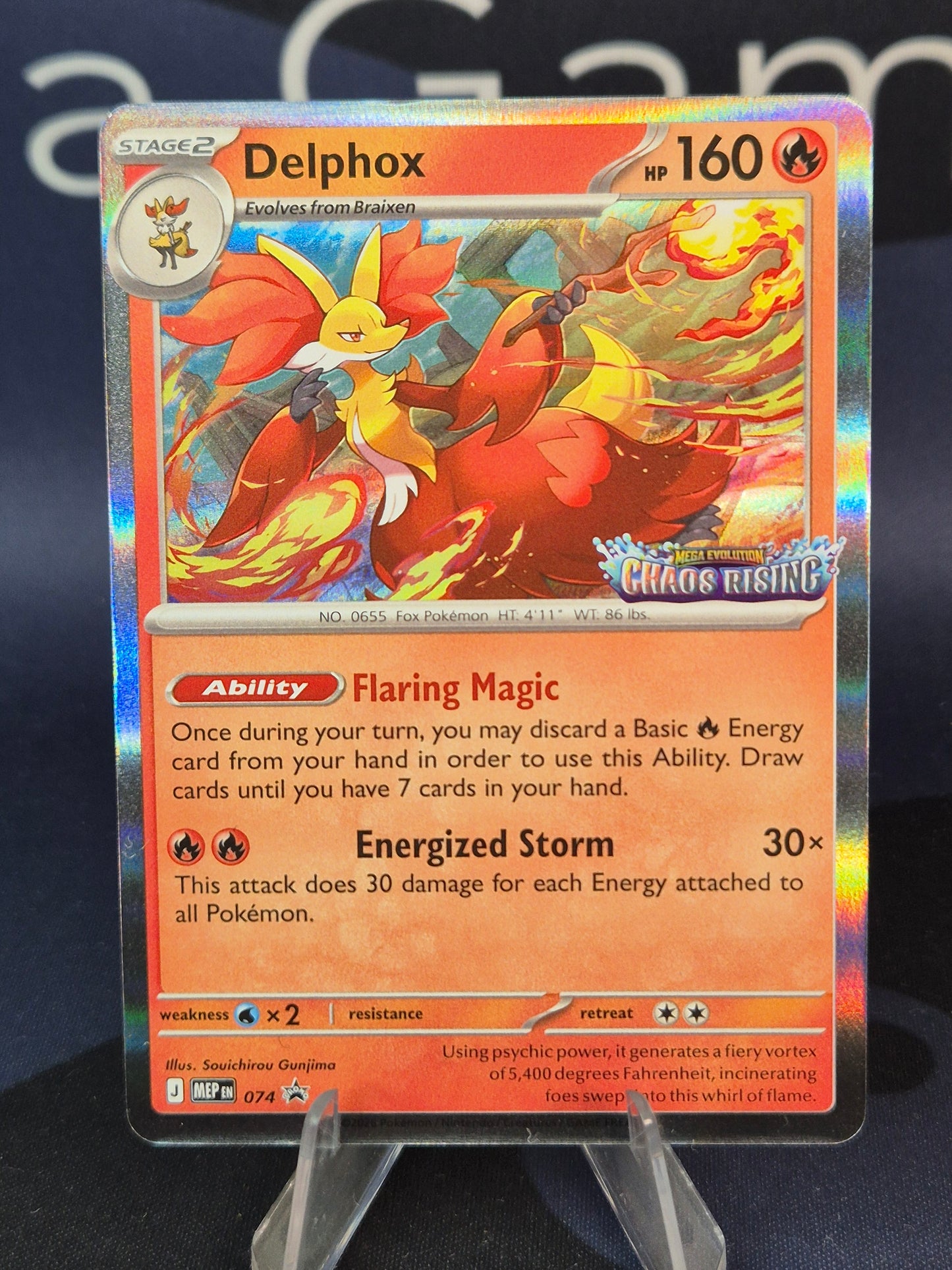 Delphox MEP074 Chaos Rising Stamped Black Star Promo