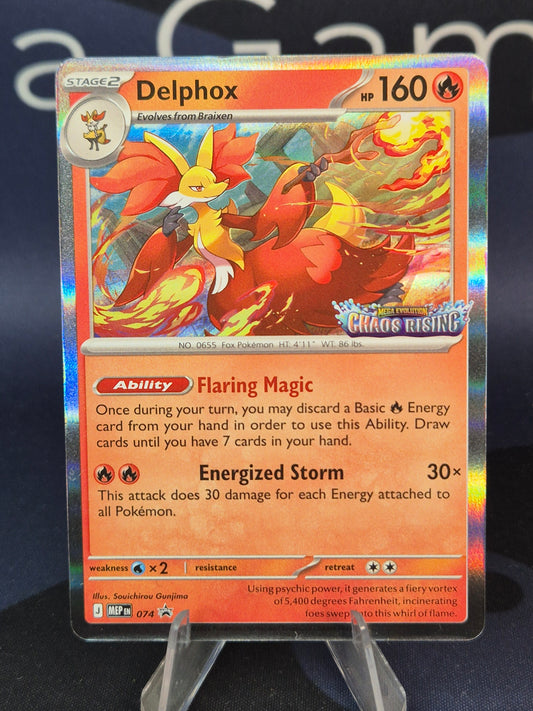 Delphox MEP074 Chaos Rising Stamped Black Star Promo