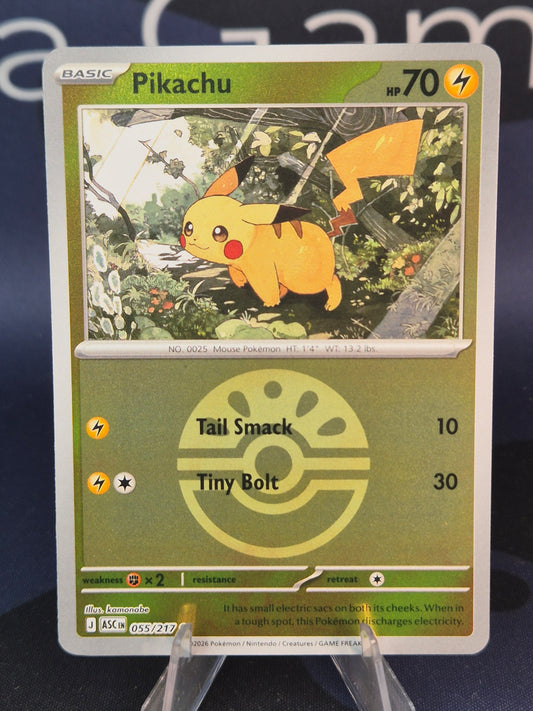 Pikachu 055/217 Ascended Heroes Reverse Holo Friend Ball