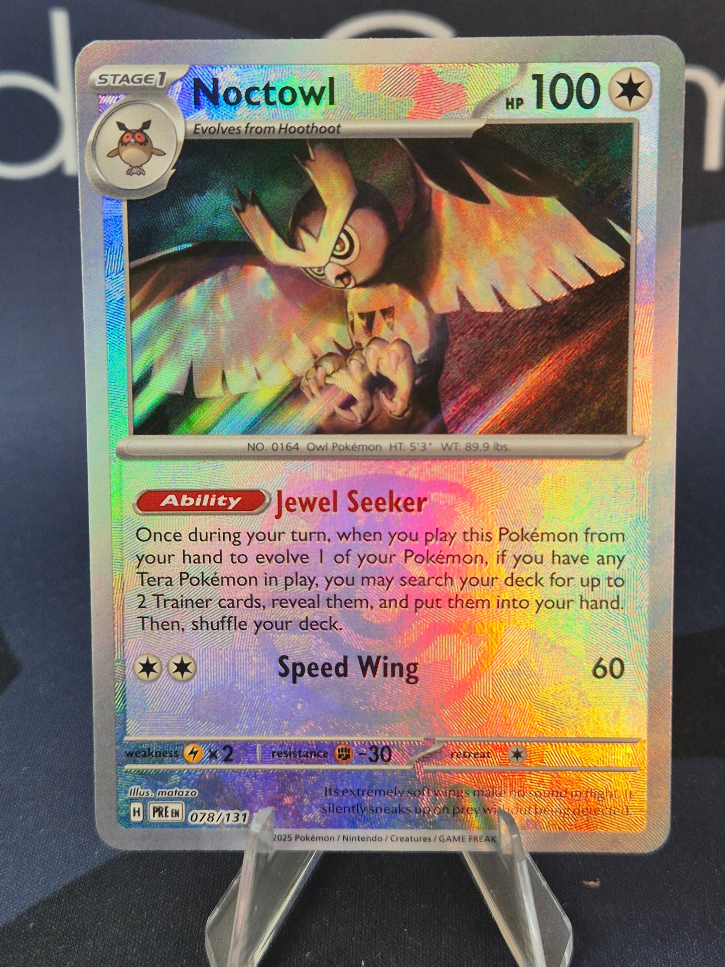 Noctowl 078/131 Prismatic Evolutions Masterball Reverse Holo
