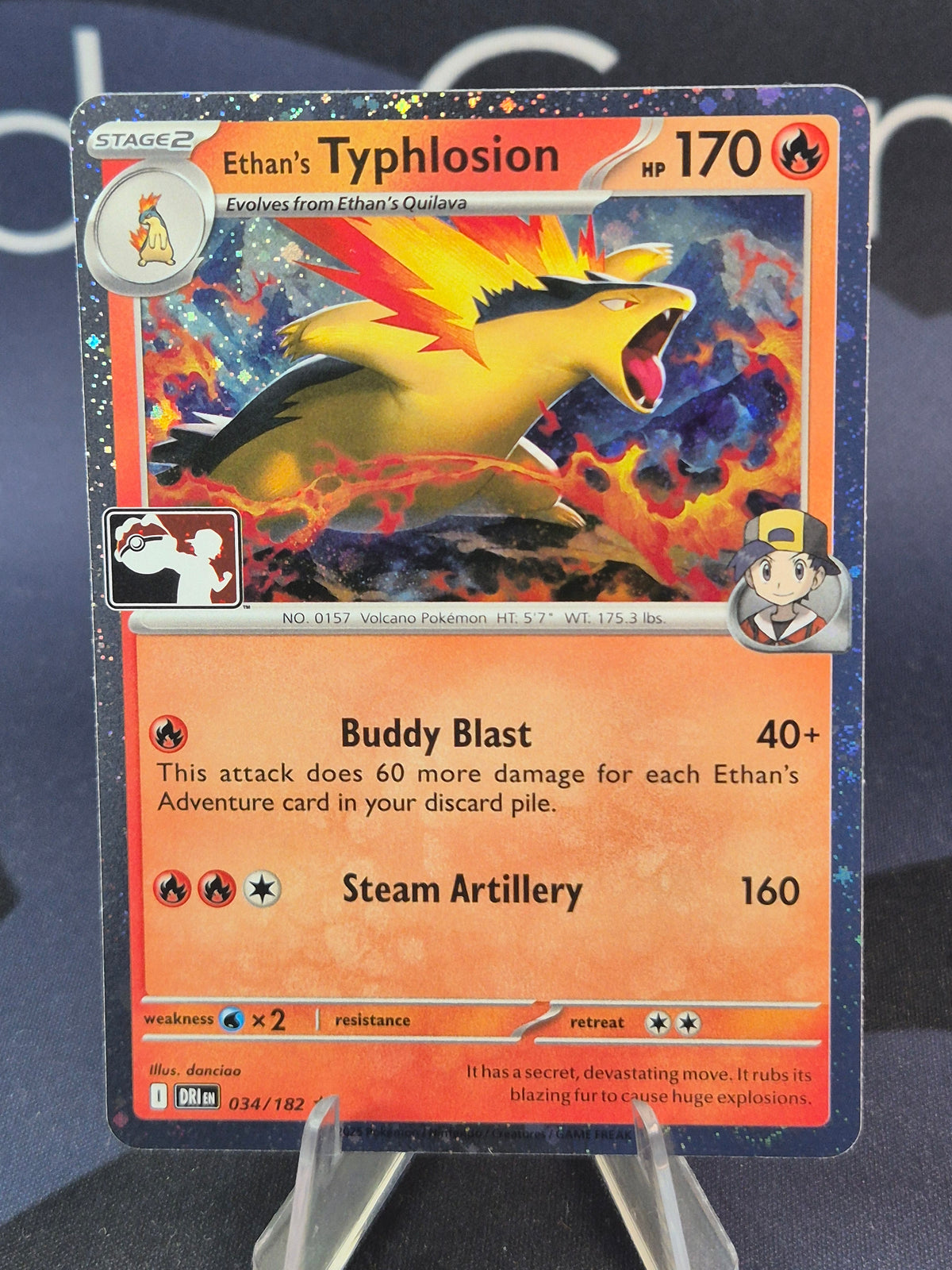 Ethan's Typhlosion 034/182 Destined Rivals Play Stamp Series 9 Holo